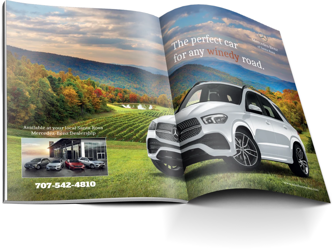 Example of a two-page magazine advertisement