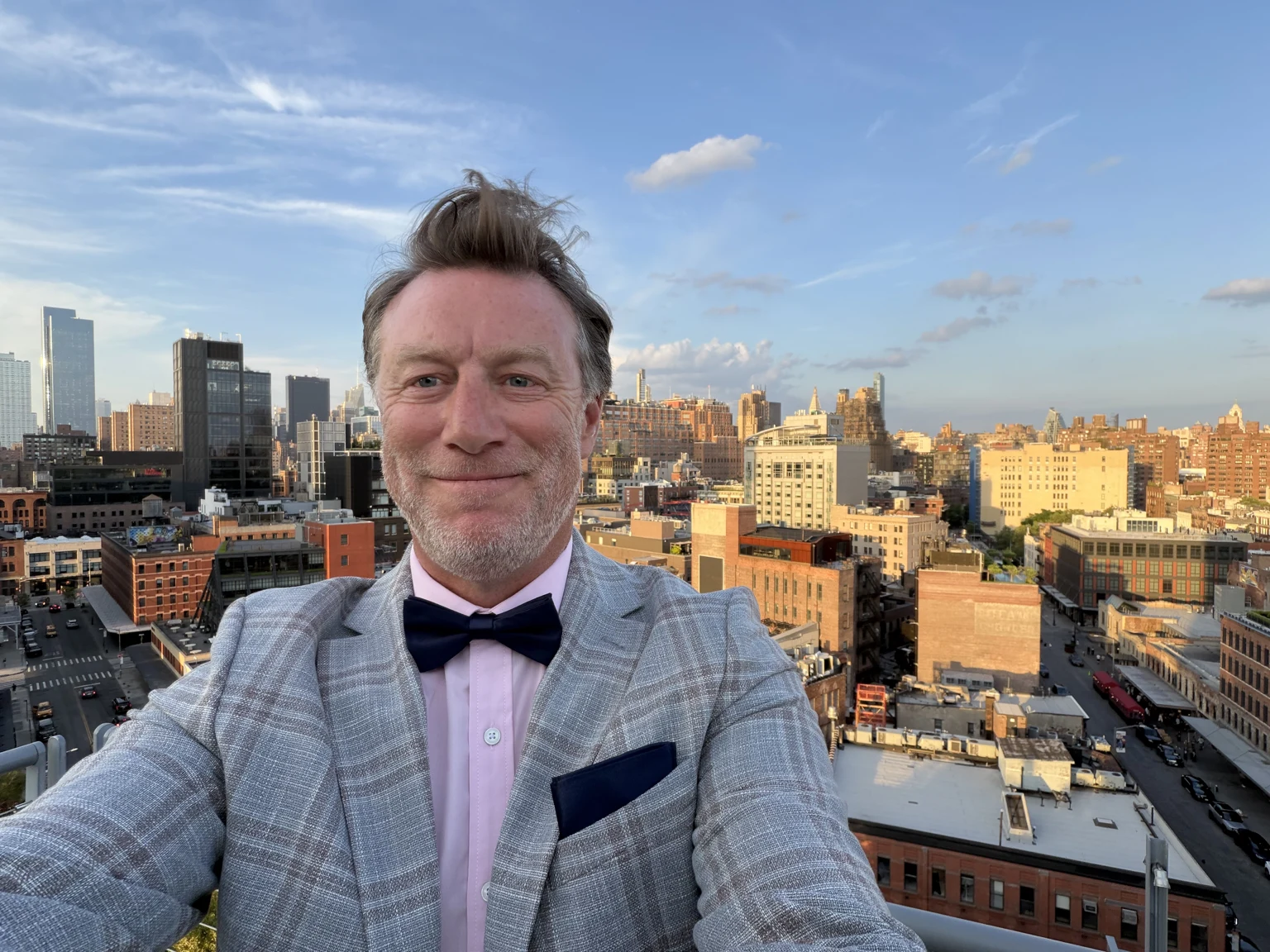 Jesse Levine, Founder and Publisher of The Social Publication, overlooking the city.